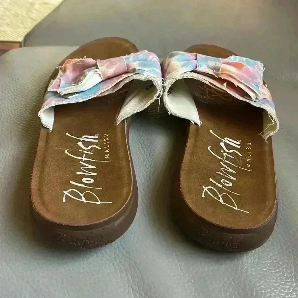 Blowfish Malibu tie dyed shoes sandals with bow size 8 excellent condition - Picture 3 of 7